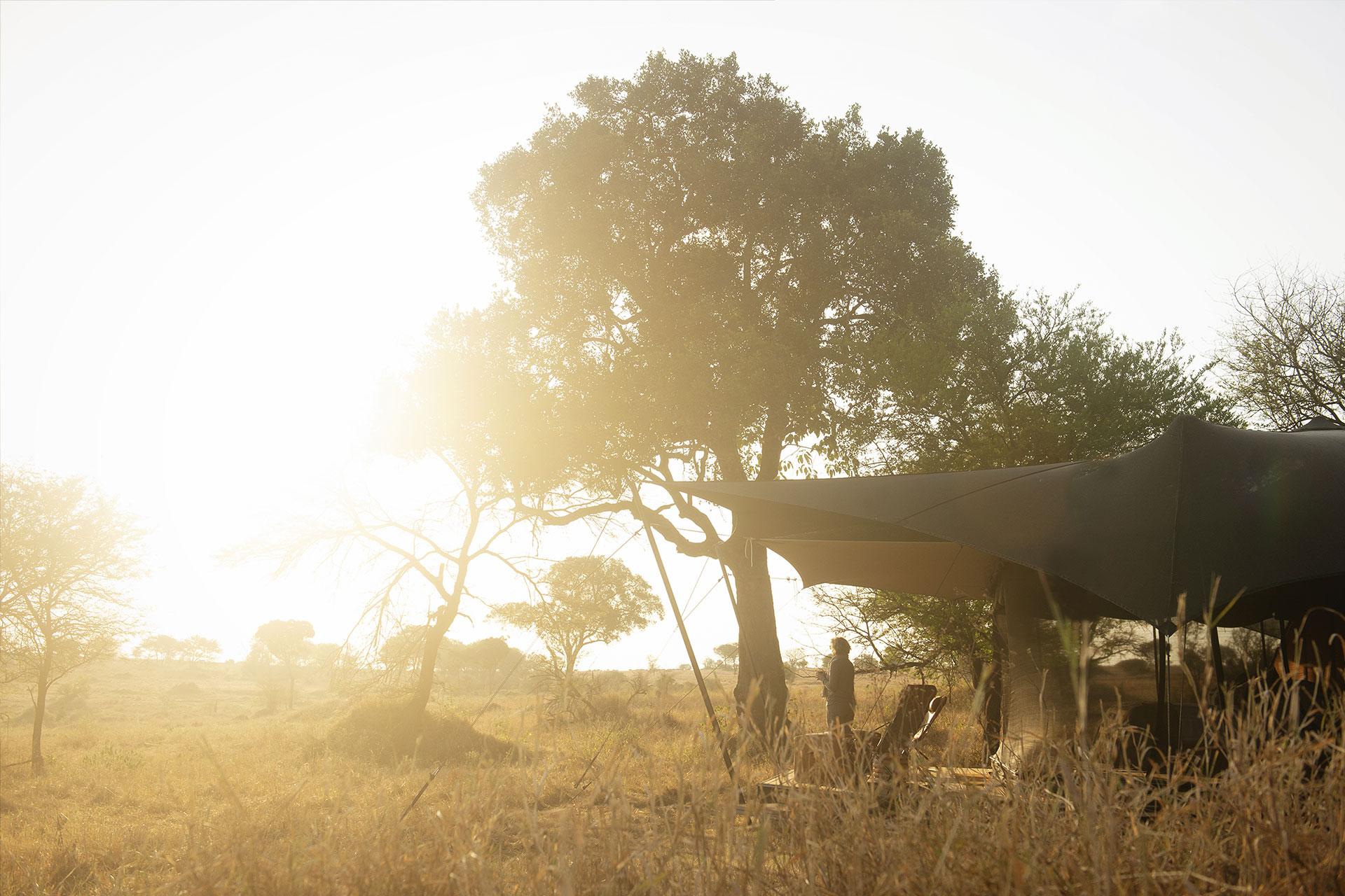 The Bedouin-style tents are positioned on a raised platforms to give you a 360-degree view of the Serengeti plains...