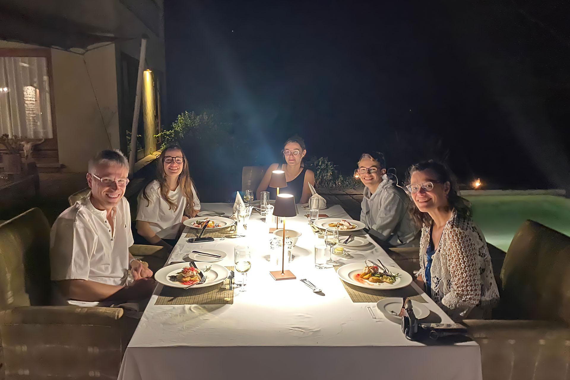 A joyous dinner with the family A joyous dinner with the family